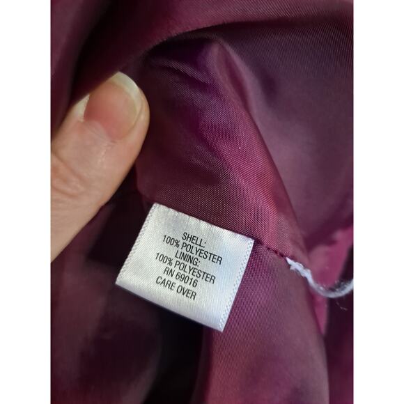 Studio Works Maroon Faux Suede Full Zip Lightweight Jacket Size 20W - Picture 4 of 6